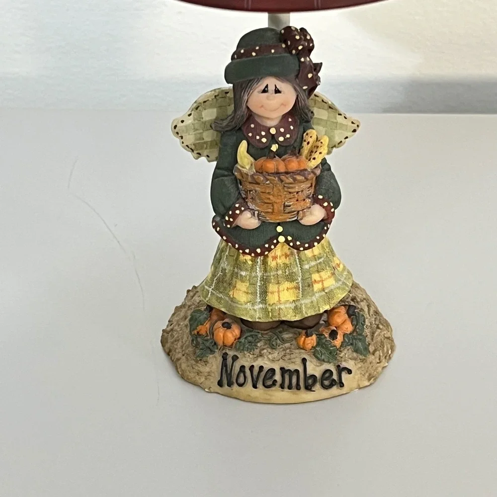 Yankee Candle Tealight Holder  Green November Angel Lamp Crazy Mountain
